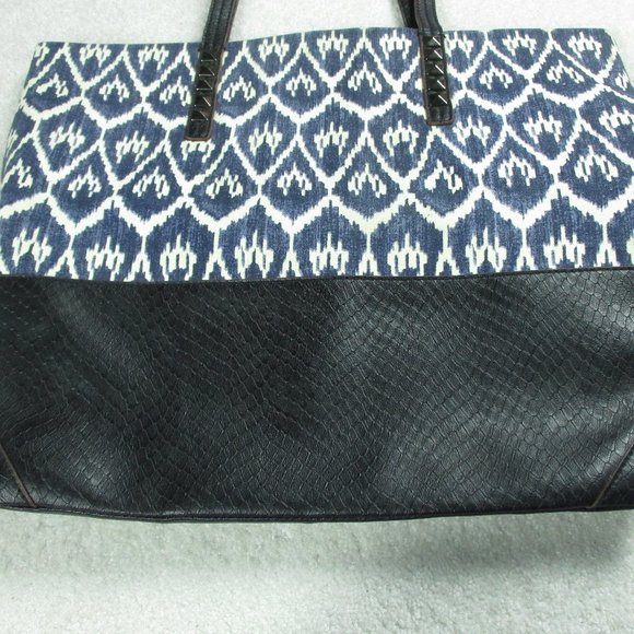 Label Rachel Roy Tote Large Blue and Black faux Leather - Picture 5 of 16
